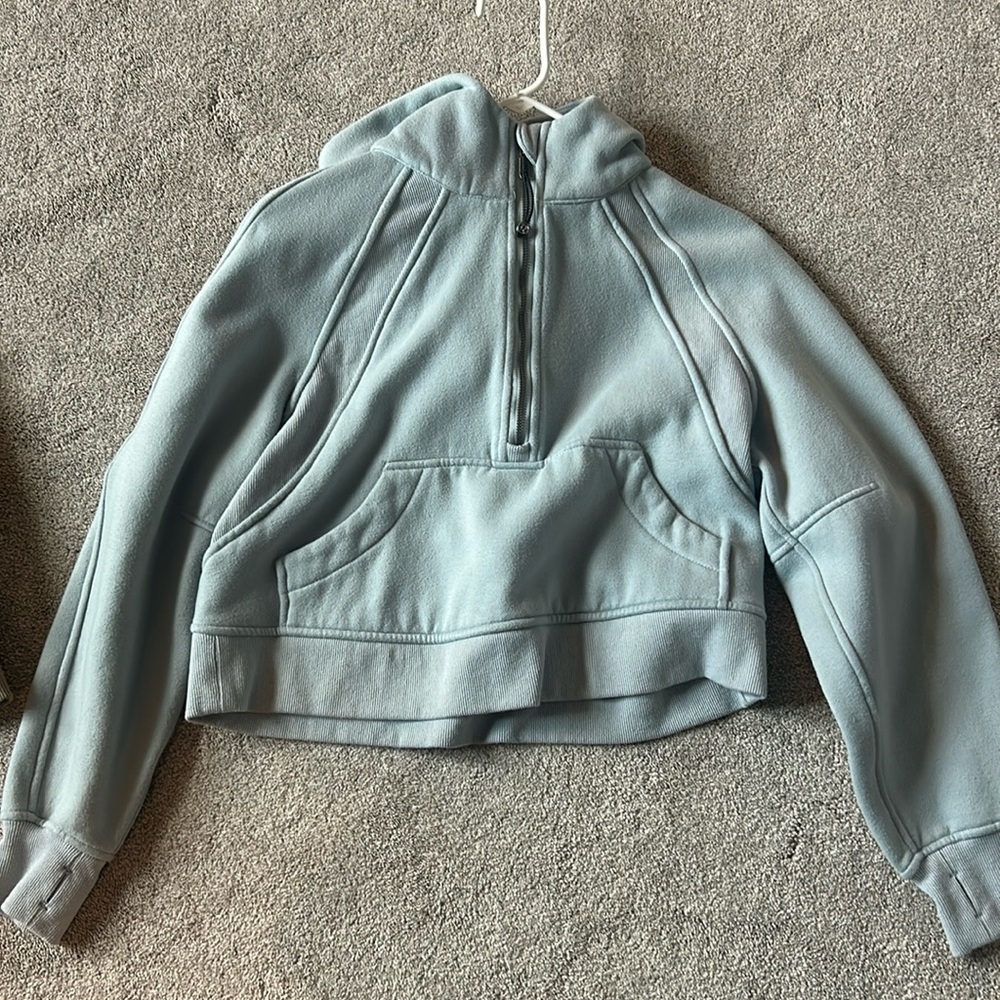Lululemon Scuba Oversized 1/2 Zip Hoodie, Sky Blue, Womens Size M/L